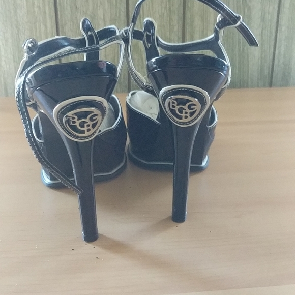 Black and white bcbc girls high heel open toe front platform sandal - Picture 6 of 7